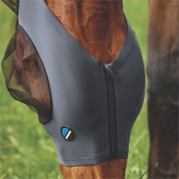 2026 WeatherBeeta Comfitec Deluxe Stretch Fly Mask With Ears 1029984014 - Charcoal / Black